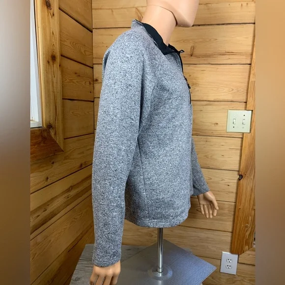 Snotek X-Series Fleece Men's Medium Heather Grey Zip-Up Sweater Ski Snowboard - Picture 6 of 11